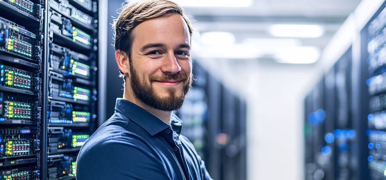 IT professional providing managed IT services in a modern office.