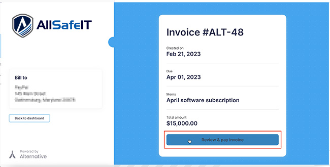 AllSafe IT Payment Portal — screenshot step 3.