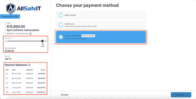 AllSafe IT Payment Portal — screenshot step 5.