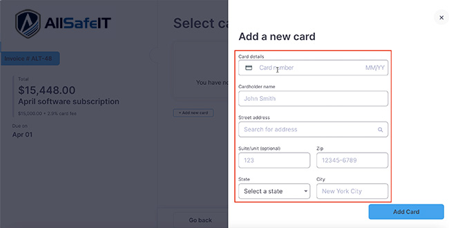 AllSafe IT Payment Portal — screenshot step 8.